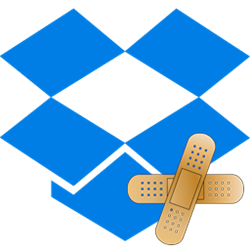 dropbox-logo met pleister